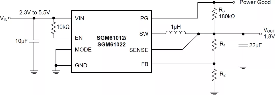 ͼ1 SGM61012/SGM61022Ӧõ·